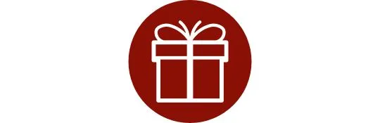 An icon depicting a gift