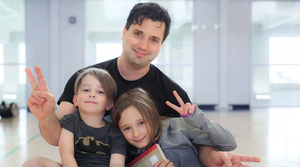 Dad with kids
