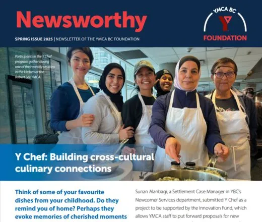 A view of the cover of the Spring 2025 issue of Newsworthy, featuring a story about the Y Chef program.