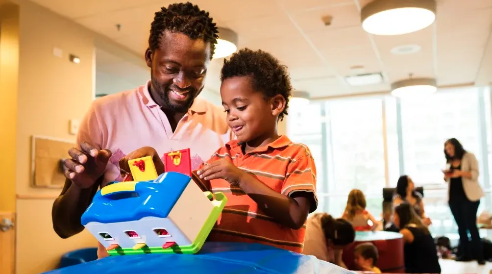 Father playing with child