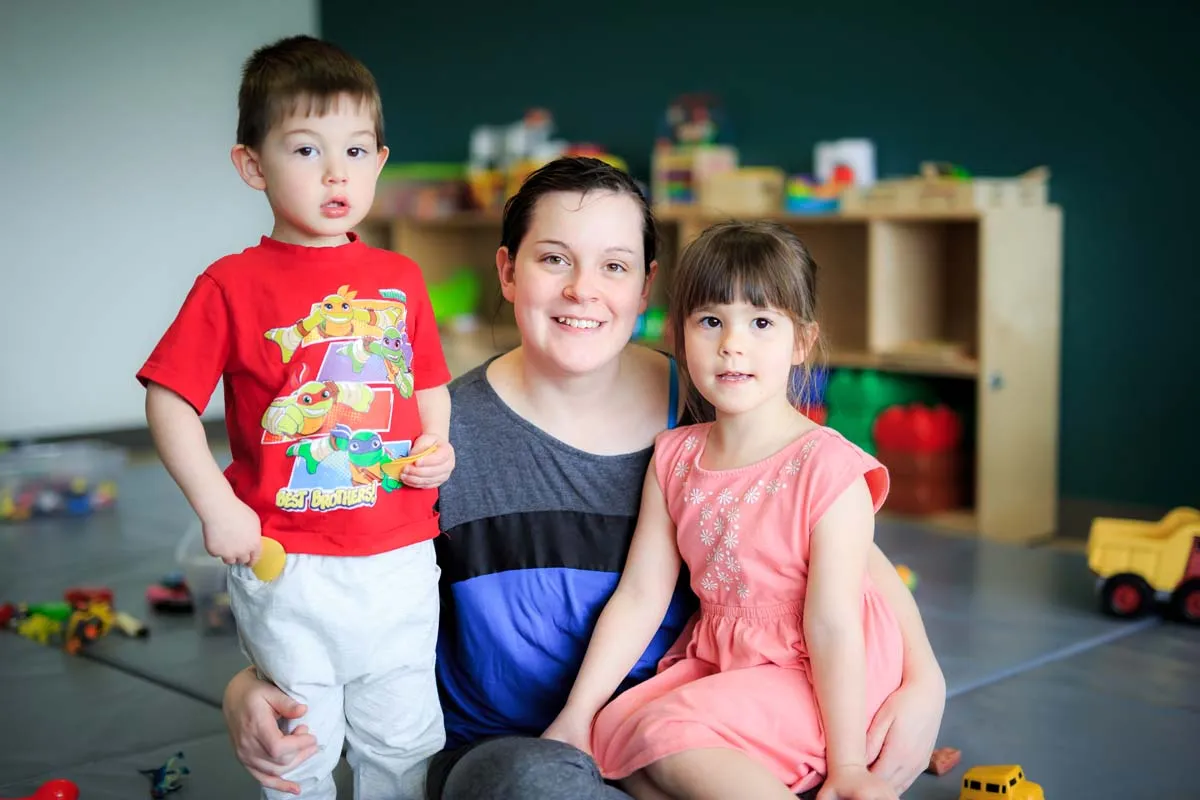 Mother with two children