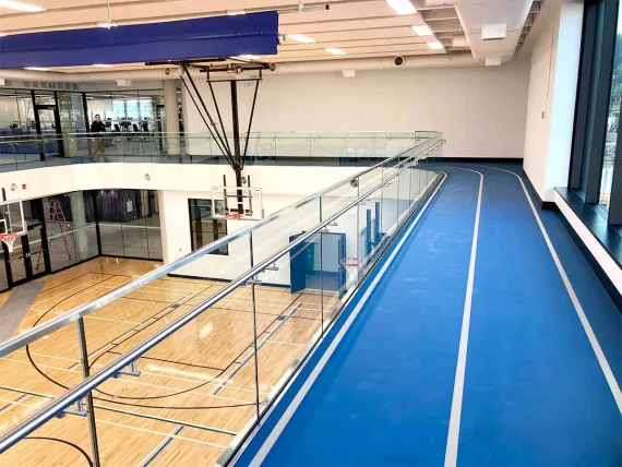 Indoor walking track at the Bettie Allard YMCA