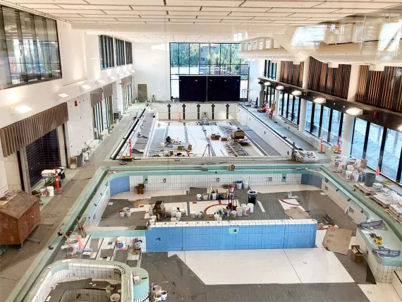 Construction of the Bettie Allard YMCA pool