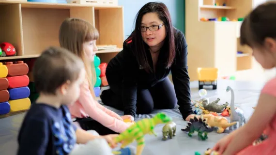 Child care provider with children