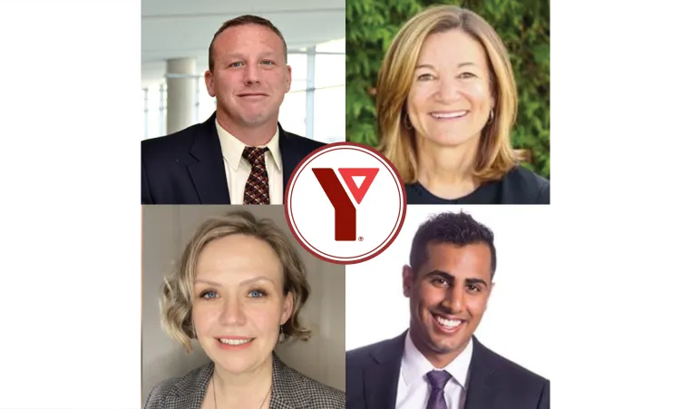 Clockwise from top left, James Mandigo, Lynn Pelletier, Keivan Hirji and Megan Stowe are the newest members of the YMCA BC Board of Directors